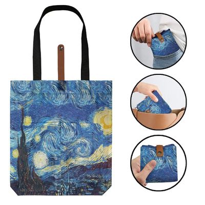 Peinture sac à épaule réutilisable Ultra Slim pliable sac de plage en toile pour femmes