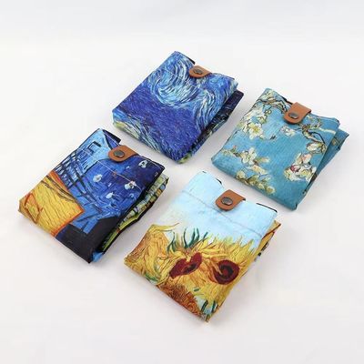 Peinture sac à épaule réutilisable Ultra Slim pliable sac de plage en toile pour femmes