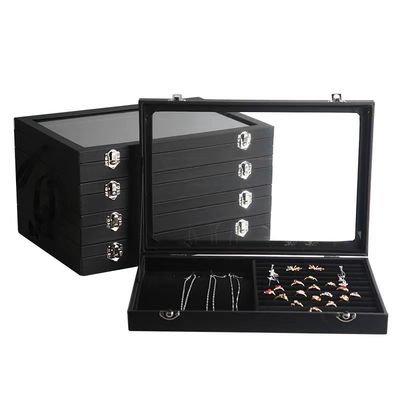 Logo personnalisé Accepté Porte- bijoux en cuir PU pour collier Anneaux d'oreillers de stockage