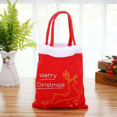 Nouveau style à la mode Sac à dos de Noël en velours rouge pour enfants