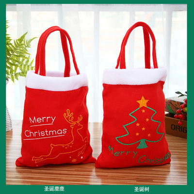 Nouveau style à la mode Sac à dos de Noël en velours rouge pour enfants