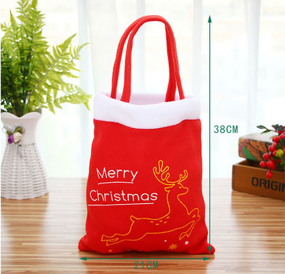 Nouveau style à la mode Sac à dos de Noël en velours rouge pour enfants
