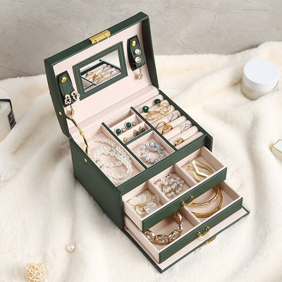 Des boîtes de bijoux de voyage avec un grand stockage en cuir PU