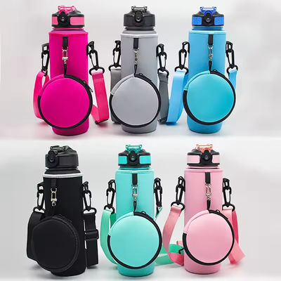 Cooler à bouteille d'eau en néoprène personnalisé avec épaule réglable et poche