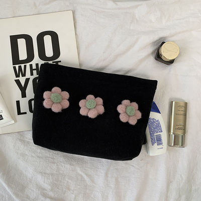 Petit sac de maquillage cosmétique à fermeture à glissière en coton avec logo pour couleur personnalisée