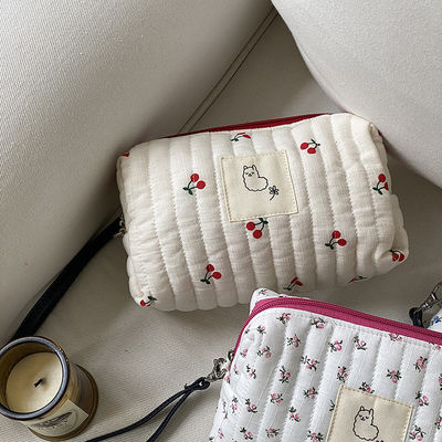Couleur personnalisée mode style de voyage sac de maquillage coton toilette