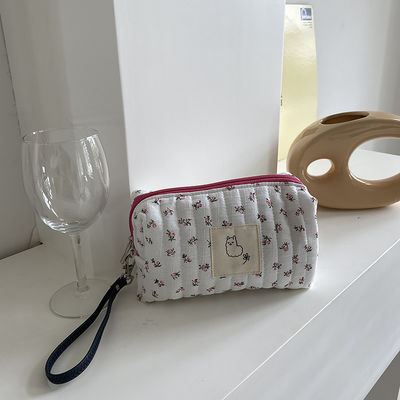 Couleur personnalisée mode style de voyage sac de maquillage coton toilette