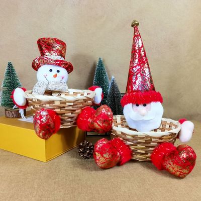 Acceptable OEM / ODM personnalisé décoration de bureau de Noël panier de bonbons pour cadeau à la maison