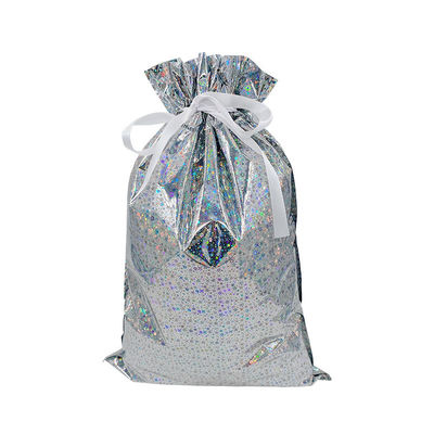 Matériaux recyclés Impression numérique personnalisée Foil plastique sac d'emballage cadeau de Noël