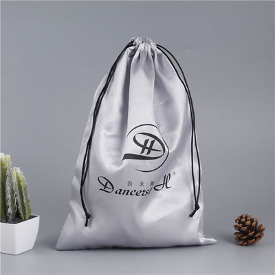 Sac à cordes en satin à logo personnalisé pour le stockage de perruques de cheveux et le grand emballage cadeau en soie