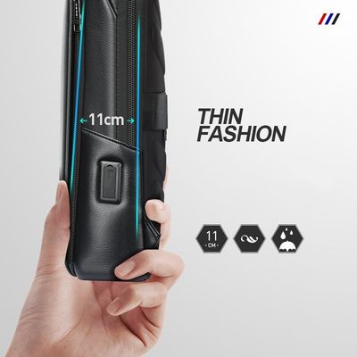 Sac à dos en cuir pour ordinateur portable de grande capacité pour hommes avec port de charge USB anti-vol