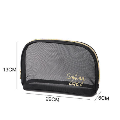 Fermeture à fermeture à glissière outils de maquillage en maille noire organisateur de beauté sac cosmétique pour les amateurs de beauté