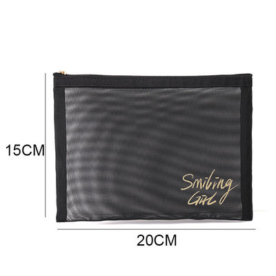 Fermeture à fermeture à glissière outils de maquillage en maille noire organisateur de beauté sac cosmétique pour les amateurs de beauté