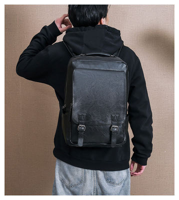 Sac à dos d'ordinateur portable pour homme en cuir PU accepté OEM/ODM avec intercalaire interne d'ordinateur