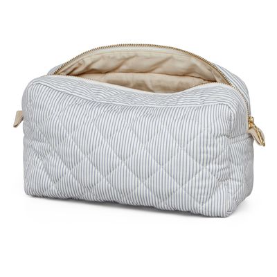 Logo personnalisé à motif solide Sac en coton souple et gonflé Sac cosmétique en coton biologique