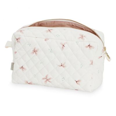 Logo personnalisé à motif solide Sac en coton souple et gonflé Sac cosmétique en coton biologique