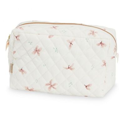 Logo personnalisé à motif solide Sac en coton souple et gonflé Sac cosmétique en coton biologique