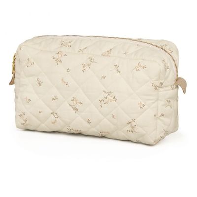 Logo personnalisé à motif solide Sac en coton souple et gonflé Sac cosmétique en coton biologique