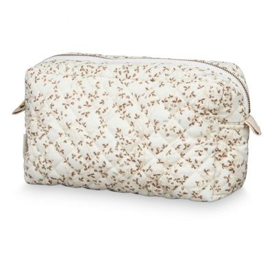 Logo personnalisé à motif solide Sac en coton souple et gonflé Sac cosmétique en coton biologique