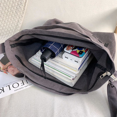 Logo personnalisé Simplicité Sac à main de grande capacité pour femmes avec fermeture à glissière en toile de tissu