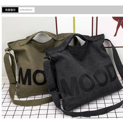 Logo personnalisé Simplicité Sac à main de grande capacité pour femmes avec fermeture à glissière en toile de tissu