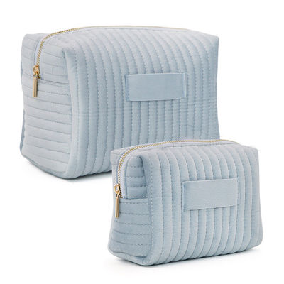 Sac de toilettes en velours à fermeture à fermeture à glissière pour des besoins de voyage confortables et élégants