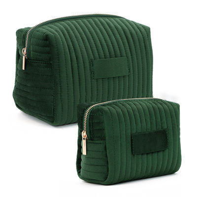 Sac de toilettes en velours à fermeture à fermeture à glissière pour des besoins de voyage confortables et élégants