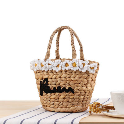 Vacances d'été Sacs à main de paille avec logo personnalisé accepté et motif de dessin animé