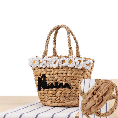 Vacances d'été Sacs à main de paille avec logo personnalisé accepté et motif de dessin animé