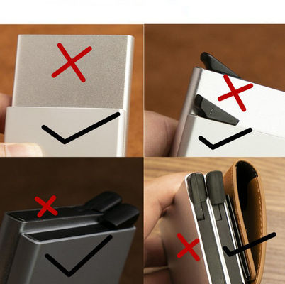 Couleur personnalisée Pop Up PU cuir Blocage de portefeuille métallique automatique en aluminium détenteur de carte de crédit personnalisé