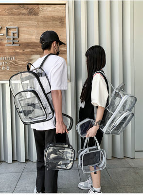 Le sac à dos le plus récent de la mode en PVC transparent étanche à l'eau Unisexe Sac scolaire 3PCS