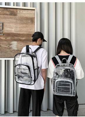 Le sac à dos le plus récent de la mode en PVC transparent étanche à l'eau Unisexe Sac scolaire 3PCS