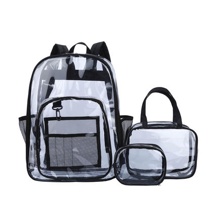 Sac à dos scolaire transparent à poches multiples avec logo personnalisé et fonction imperméable