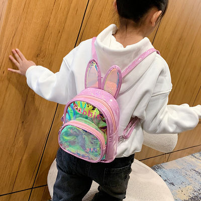 Logo personnalisé Accepté 3D Lapin Enfants sac à dos de l'école sac à linge mignon sac de fille