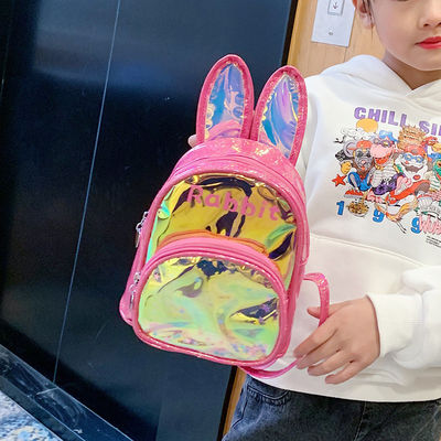 Logo personnalisé Accepté 3D Lapin Enfants sac à dos de l'école sac à linge mignon sac de fille