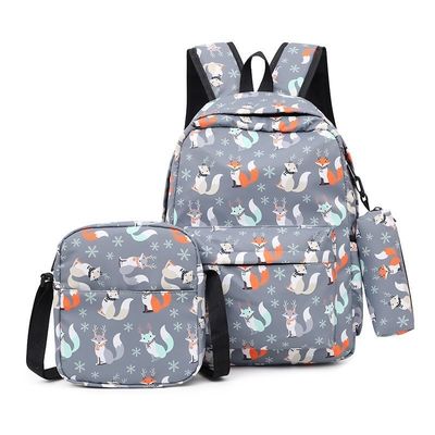 La vie quotidienne à l'école Ensemble de 3 pièces Sacs scolaires pour adolescentes Sac à dos féminin mignon
