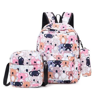 La vie quotidienne à l'école Ensemble de 3 pièces Sacs scolaires pour adolescentes Sac à dos féminin mignon