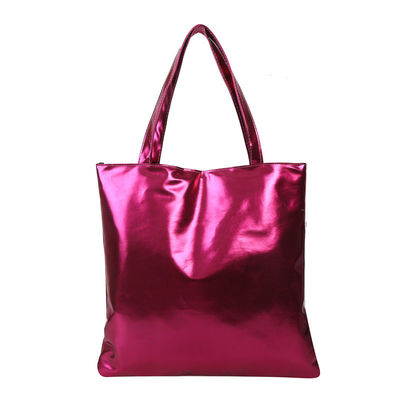 Sac à main doux, simple, de couleur solide, brillant, en cuir pour une fille mignonne.