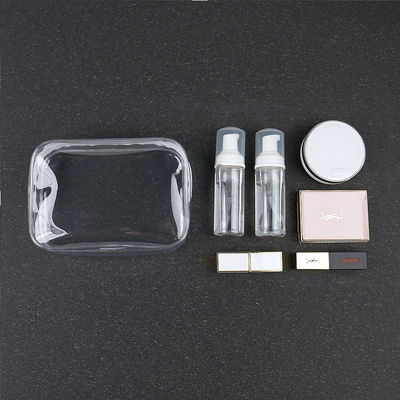 Pvc fermeture à glissière toilette sac cosmétique taille personnalisée logo sac de maquillage clair pour les femmes style de mode