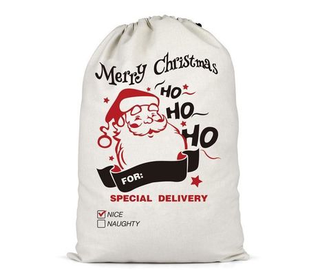 Couleur personnalisée et logo personnalisé Accepté sac de toile portable de Noël réutilisable