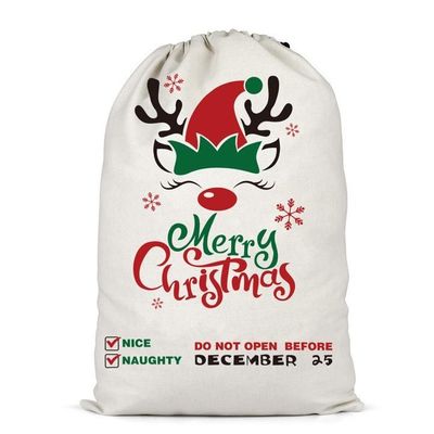Couleur personnalisée et logo personnalisé Accepté sac de toile portable de Noël réutilisable