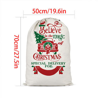 Couleur personnalisée et logo personnalisé Accepté sac de toile portable de Noël réutilisable