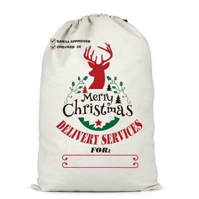 Couleur personnalisée et logo personnalisé Accepté sac de toile portable de Noël réutilisable