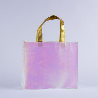 Logo personnalisé imprimé Non tissé métallique brillant lamellé sac cadeau pour la vie quotidienne