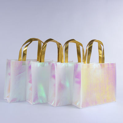 Logo personnalisé imprimé Non tissé métallique brillant lamellé sac cadeau pour la vie quotidienne