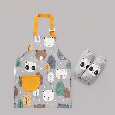 Uniforme en vrac Cute imperméable à l'eau en PU Enfants nourrissons Enfants peignant tablier avec manches