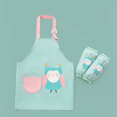 Uniforme en vrac Cute imperméable à l'eau en PU Enfants nourrissons Enfants peignant tablier avec manches