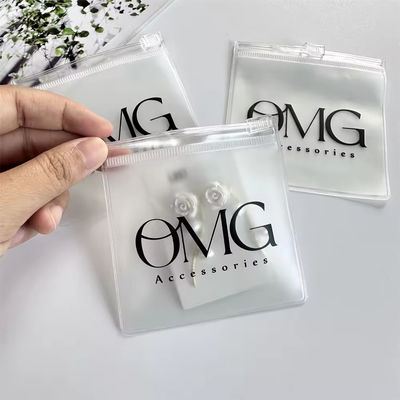 Portemanteau de bijoux en plastique à fermeture à glissière pour emballage de bijoux personnalisé