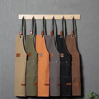 OEM/ODM Acceptable tablier utilitaire en toile cireuse pour le jardinage de cafés et restaurants