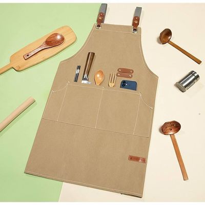 OEM/ODM Acceptable tablier utilitaire en toile cireuse pour le jardinage de cafés et restaurants